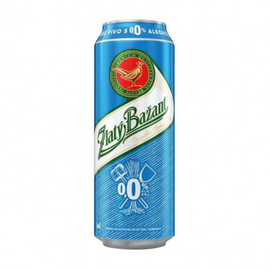 Pivo Zlatý Bažant 0% nealko 24 x 0,5 ℓ Svetlé plechovka