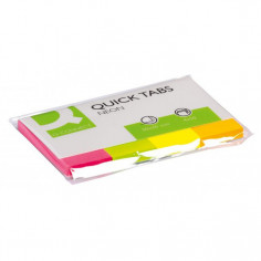 Záložky Q-CONNECT, papierové, 20x50 mm,4x50 lístkov