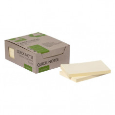 Bločky Q-CONNECT recyklované 127x76 žlté 12 ks