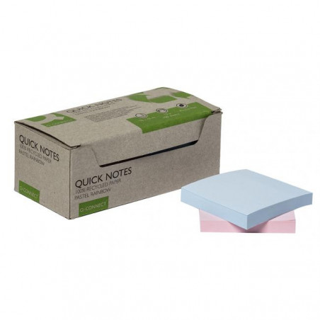 Bločky Q-CONNECT recyklované 76x76 dúhové 12ks