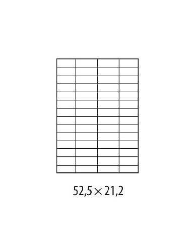 Etikety univerzálne 52,5x21,2mm Etibox A4 100 hárkov