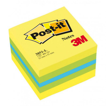 Bloček kocka Post-it, 51x51 mm, mini, mix farieb