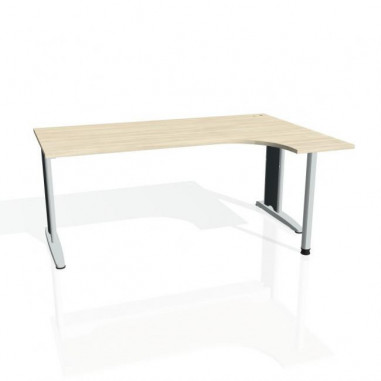 Pracovný stôl Flex, ergo, ľavý, 180x75,5x120 (80x40) cm, agát/kov