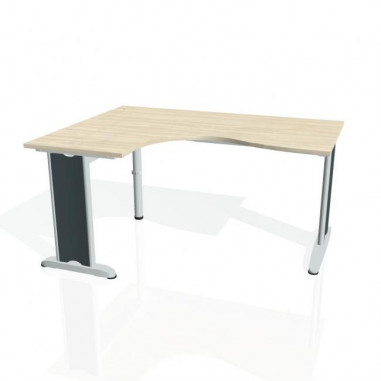 Pracovný stôl Flex, ergo, pravý, 160x75,5x120 (60x80) cm, agát/kov